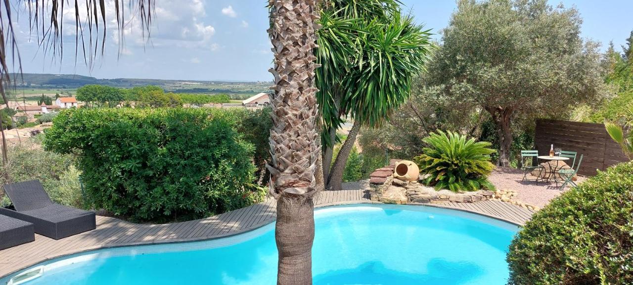 Beautiful Villa With A Stunning View Roujan Kültér fotó